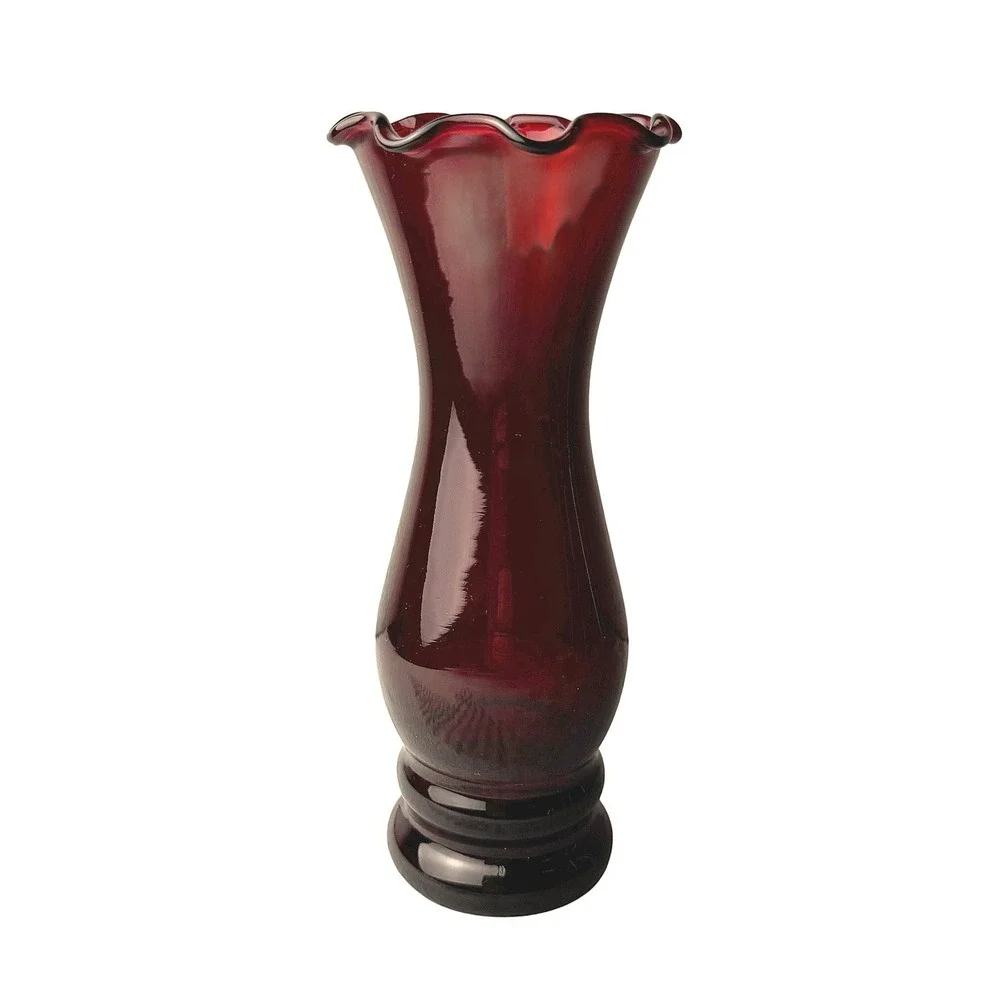 Vintage Anchor Hocking Royal Ruby Red Glass Bud Vase 6